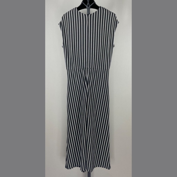 Max Mara Dress Womens Medium black stripe Vada midi designer casual leisure - Picture 6 of 8
